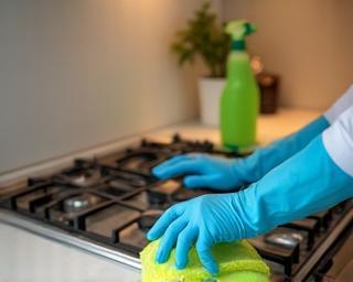 Kitchen deep cleaning in progress