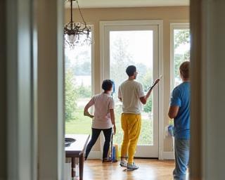 Team performing end-of-tenancy cleaning